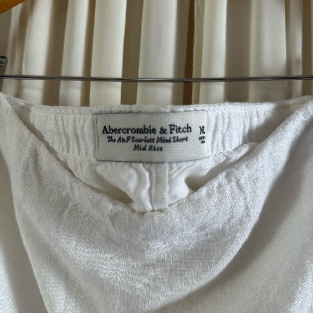 Abercrombie & Fitch White Scarlett Mid Rise Linen-Blend Mini Skort‎ Size XL - Picture 6 of 6